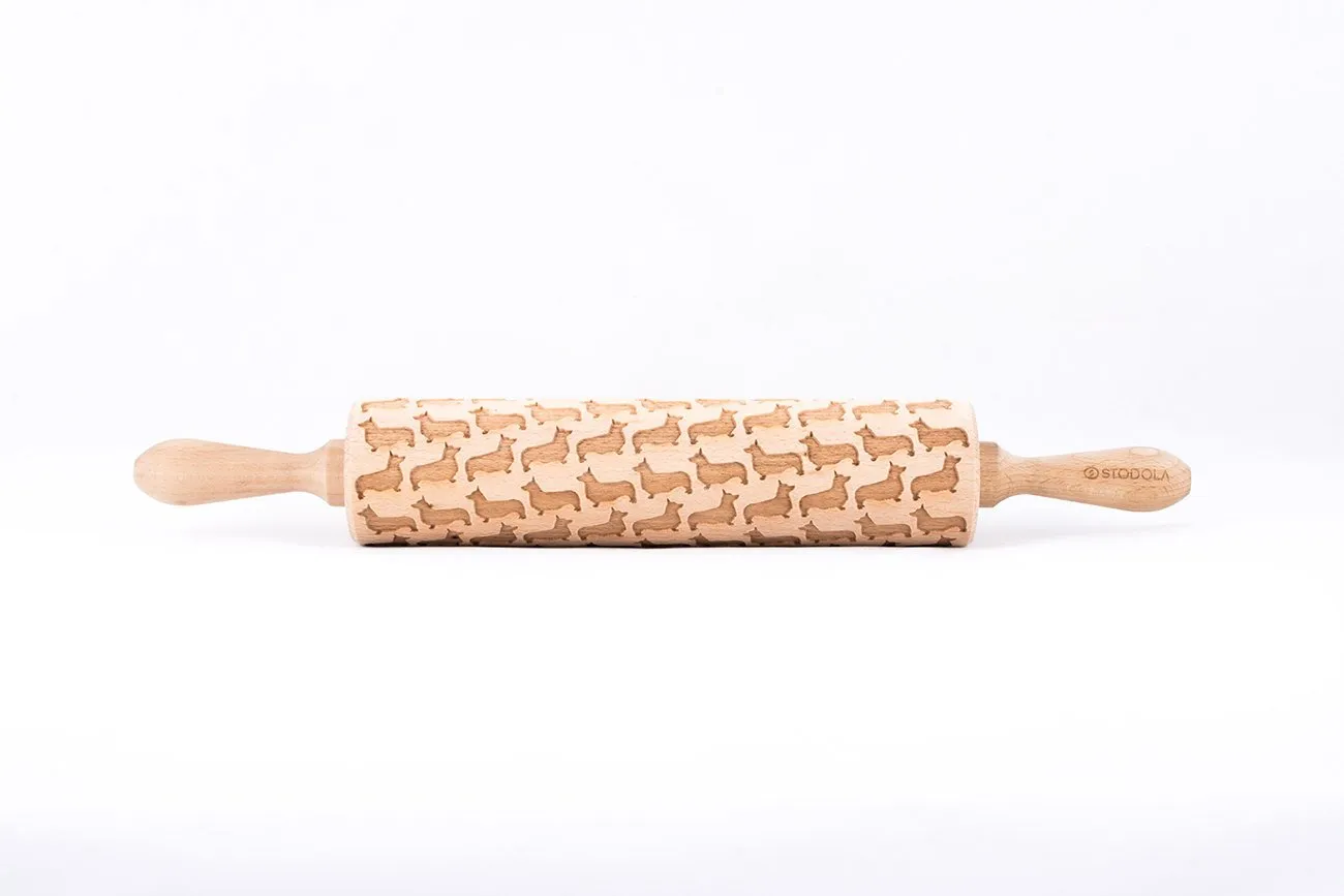Welsh Corgi Embossed Rolling Pin