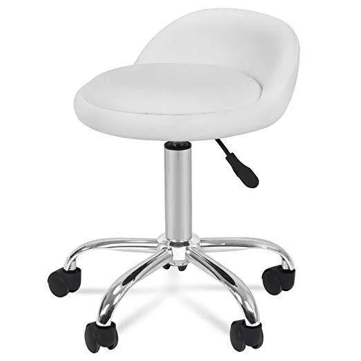 Zeny™ Adjustable Hydraulic Rolling Stool Chair,Salon Facial Medical Stool w/Backrest