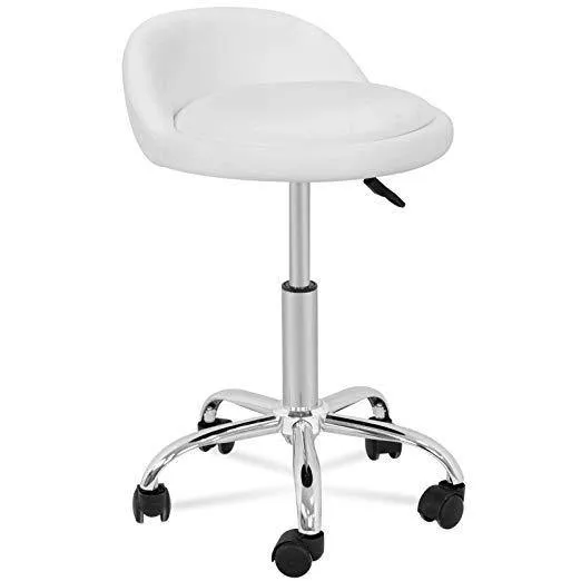 Zeny™ Adjustable Hydraulic Rolling Stool Chair,Salon Facial Medical Stool w/Backrest