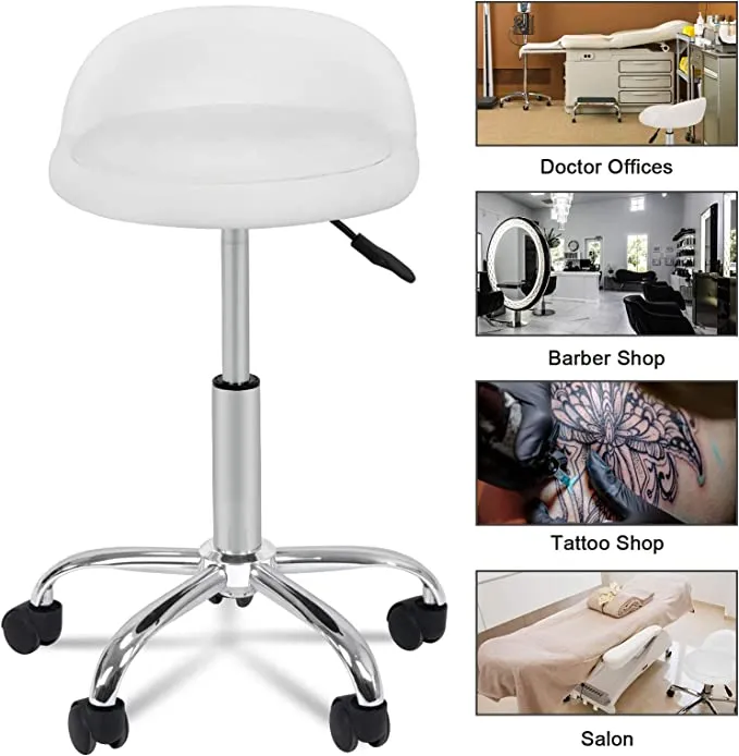 Zeny™ Adjustable Hydraulic Rolling Stool Chair,Salon Facial Medical Stool w/Backrest